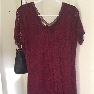 Lacey burgundy dress
